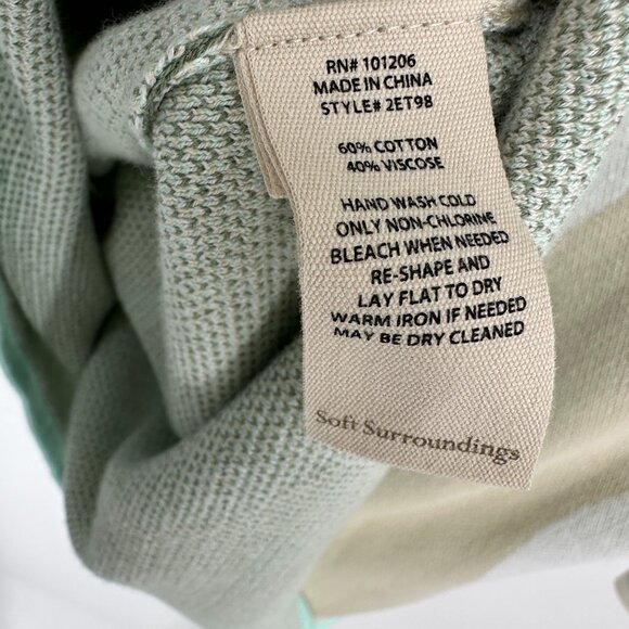 Soft Surroundings Nina Pullover Sweater XS Abstract Marble Flare Sleeves Green - Picture 8 of 8